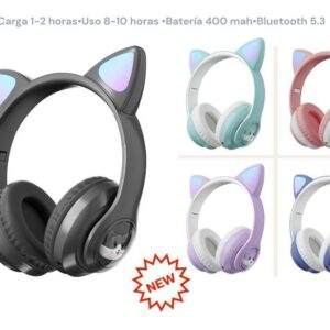 AURICULAR CAT LUCES NEON ,BLUETOOTH 5.0