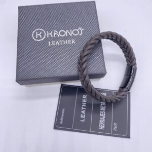 Pulsera hombre marrón piel Kronos