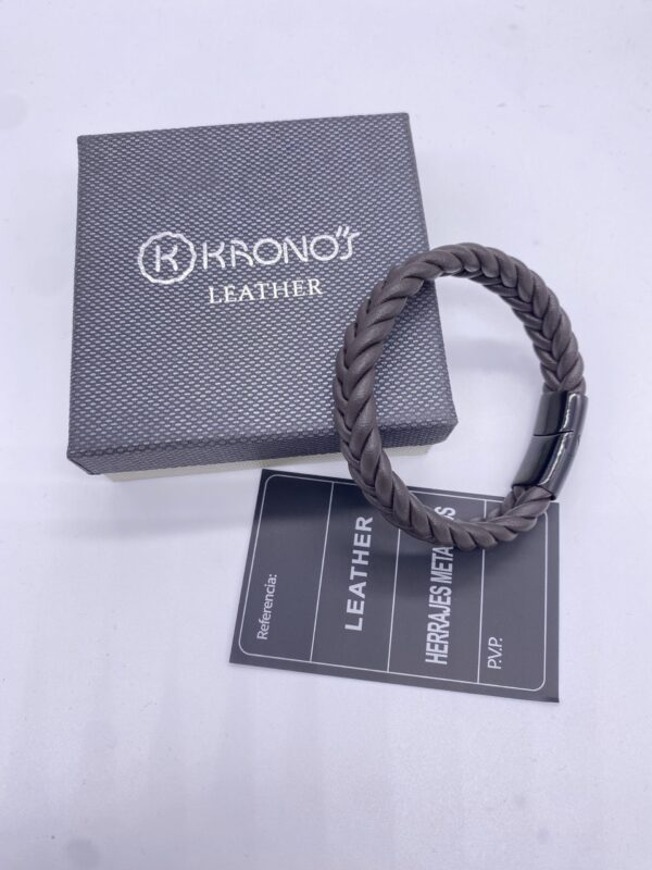 Pulsera hombre marrón piel Kronos