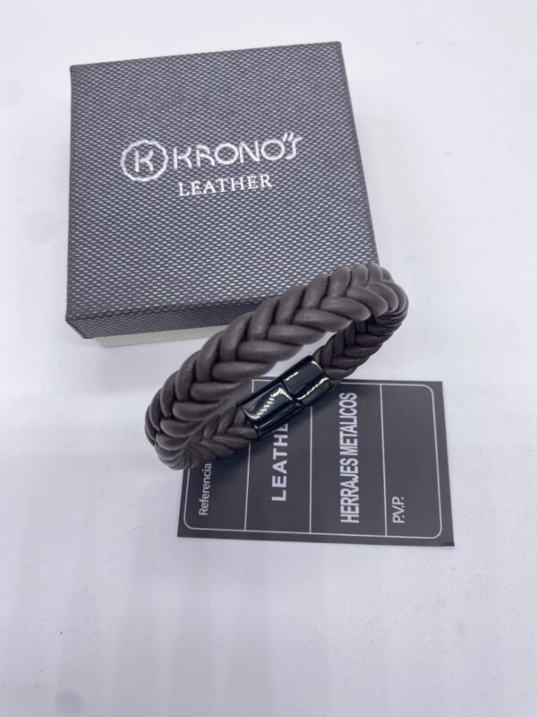 Pulsera hombre marrón piel Kronos