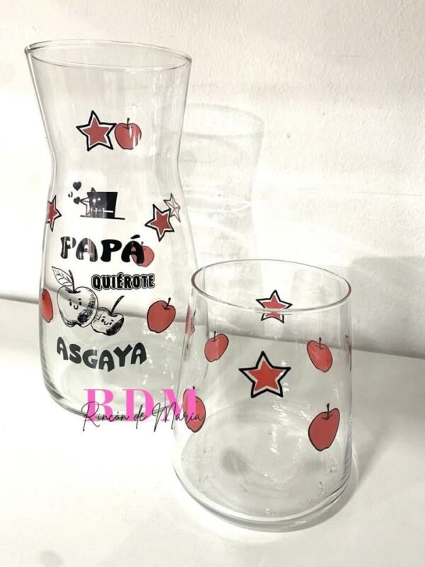 Decantador + vaso Papá quierote asgaya