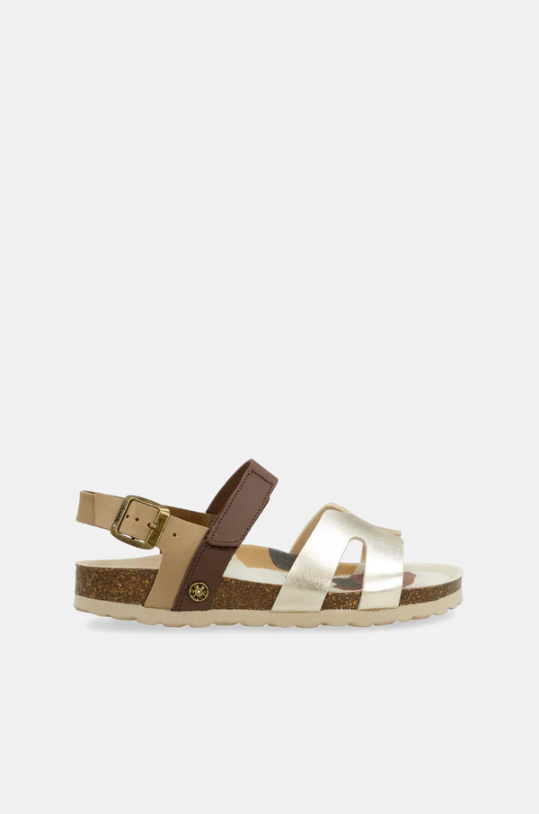 SANDALIAS ORO Y MARRÓN - Anekke