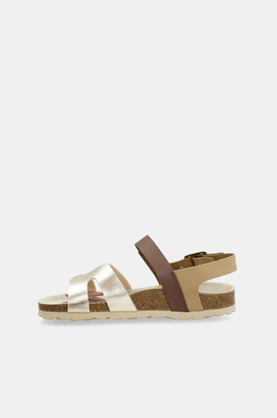 SANDALIAS ORO Y MARRÓN - Anekke