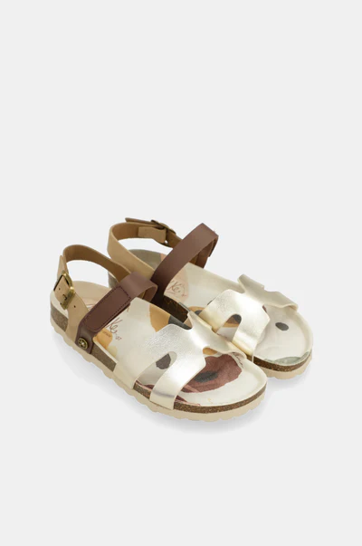 SANDALIAS ORO Y MARRÓN - Anekke