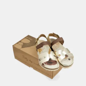 SANDALIAS ORO Y MARRÓN - Anekke