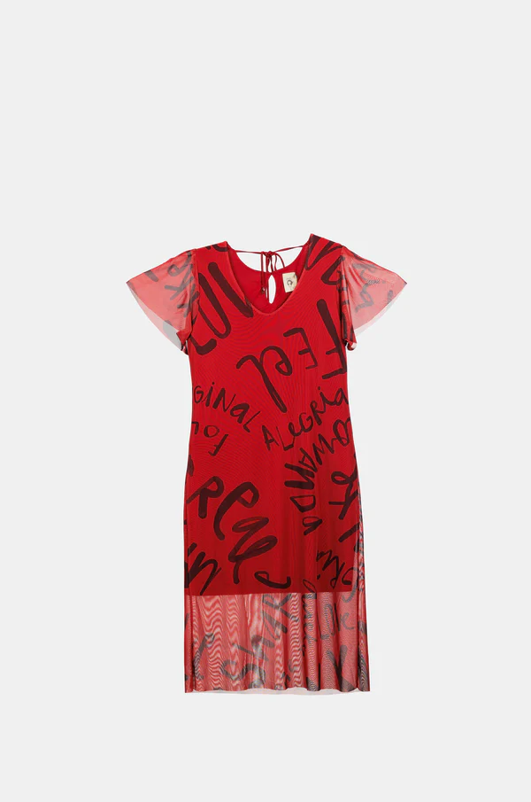 VESTIDO MANGA CORTA ROJO VESTIDO MANGA CORTA ROJO - Anekke