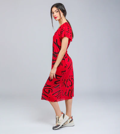 VESTIDO MANGA CORTA ROJO3 VESTIDO MANGA CORTA ROJO - Anekke