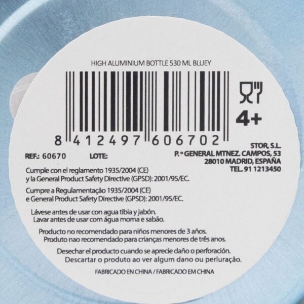 BOTELLA ALUMINIO ALTA 530 ML BLUEY