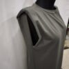 Vestido Elástico con Hombreras Doble Abertura Lateral