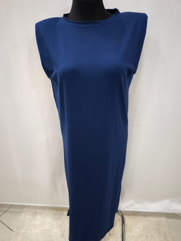 Vestido Elástico con Hombreras Doble Abertura Lateral
