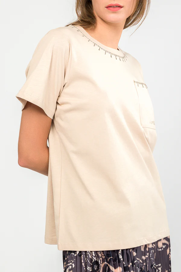 Camiseta manga corta beige Studio - Anekke