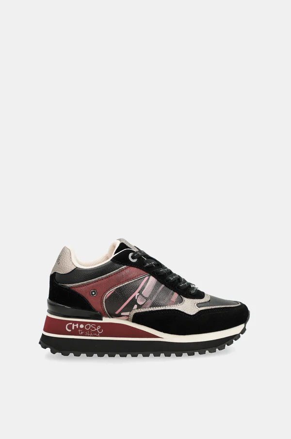 Deportivos plataforma negro estampado - Anekke