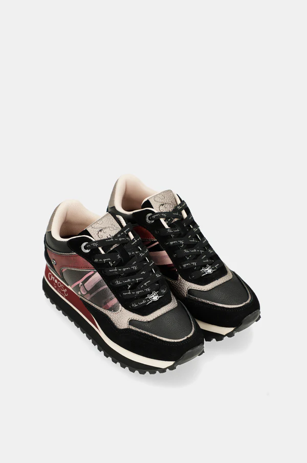 Deportivos plataforma negro estampado - Anekke