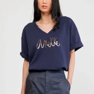 CAMISETA MANGA CORTA AZUL CON LOGO CAMISETA MANGA CORTA AZUL CON LOGO - Anekke