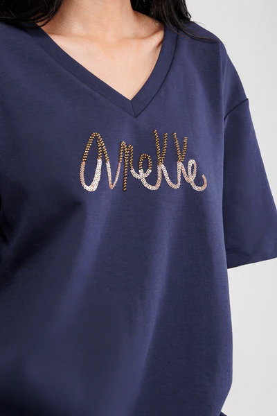 CAMISETA MANGA CORTA AZUL CON LOGO2 CAMISETA MANGA CORTA AZUL CON LOGO - Anekke
