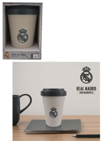 VASO TAPA 400ML REAL MADRID – BEIGE