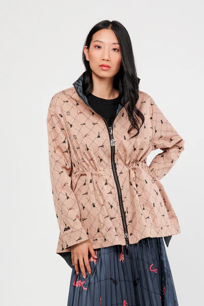 CHAQUETA REVERSIBLE NEGRA Y BEIGE - Anekke