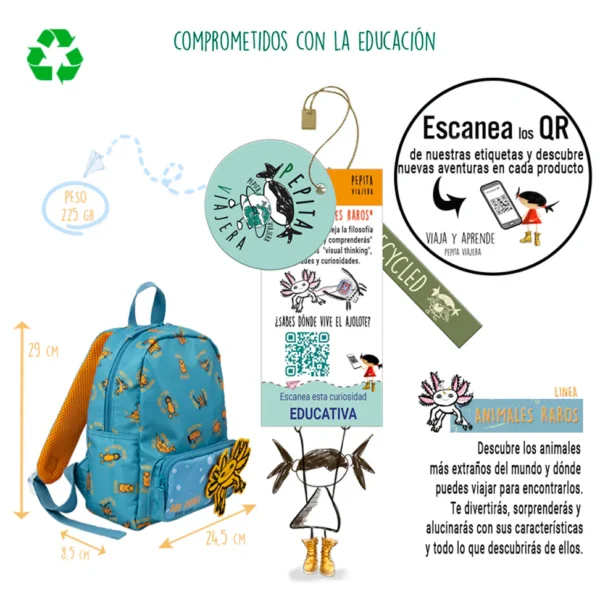 Mochila infantil Animales Raros