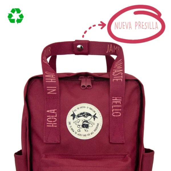 MOCHILASALUDOS-MINIROJA-PRESILLA Mochila Mini saludos del mundo Roja