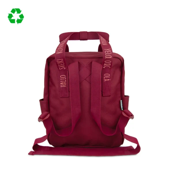 MOCHILASALUDOS-MINIROJA-TRASERA Mochila Mini saludos del mundo Roja