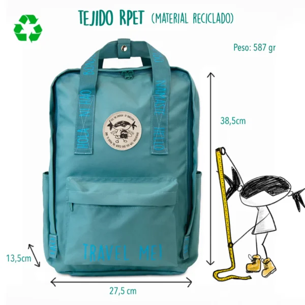 Mochila saludos del mundo Aguamarina