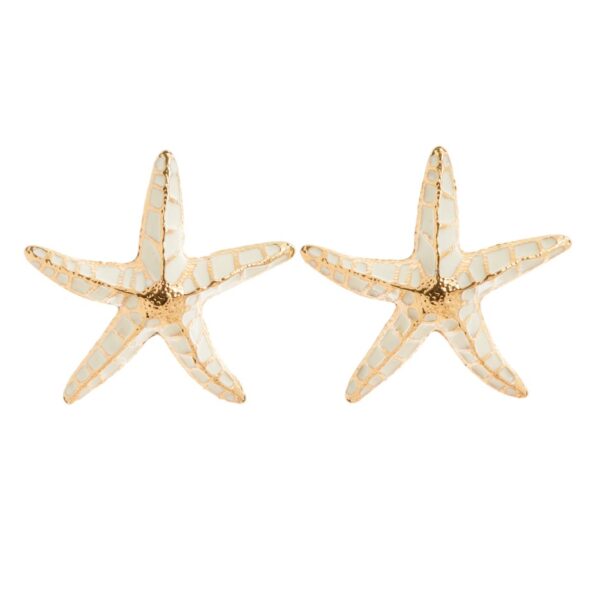 Pendiente creta estrella de mar blanco