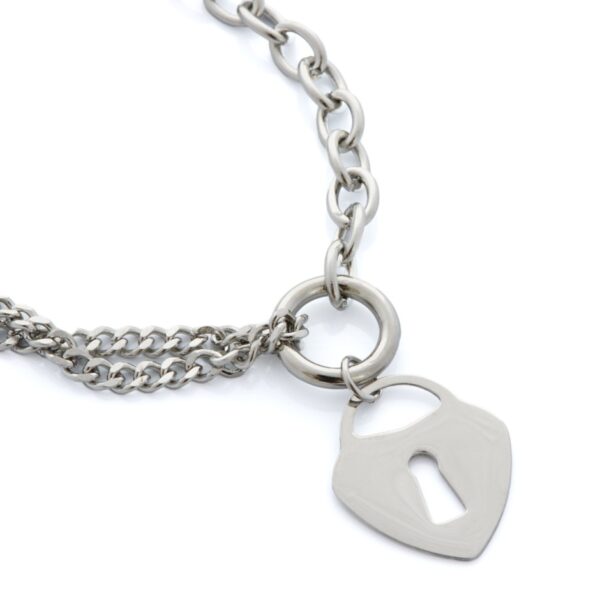 Pulsera candado plateado