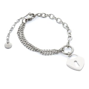 Pulsera candado plateado