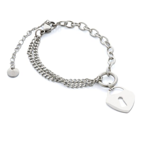 Pulsera candado plateado