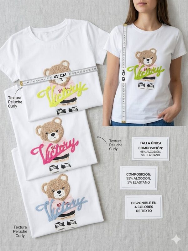 Camiseta Chica "Victory Bear" | Osito Peluche