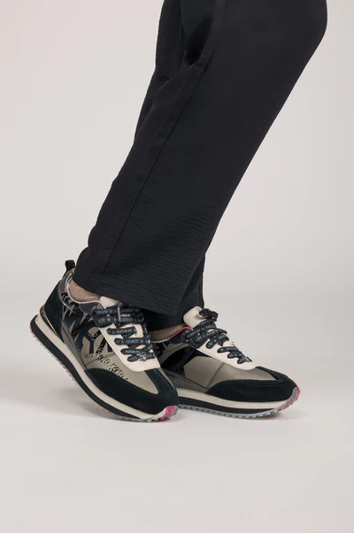 Deportivos Mujer Anekke Negro y Gris Plomo