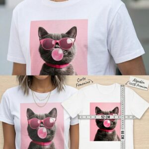 camiseta-gato-chicle Camiseta Mujer "Cool Cat"
