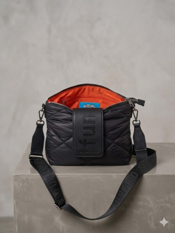 Bolso Bandolera Fun&Basics Negro Acolchado
