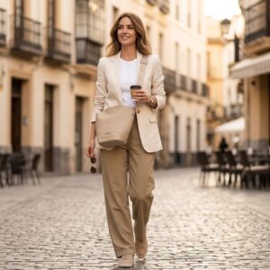 Bolso Hobo Fun&Basics Beige con Bandolera Logotipada Colección 2026 Bolso Hobo Fun&Basics Beige con Bandolera Logotipada