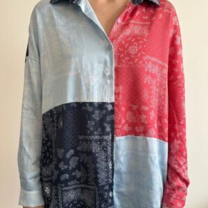 Camisa Oversize Satén "Bandana Mix" – Talla Única