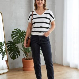 Camiseta de Algodón a Rayas Negro – Estilo Navy Moderno