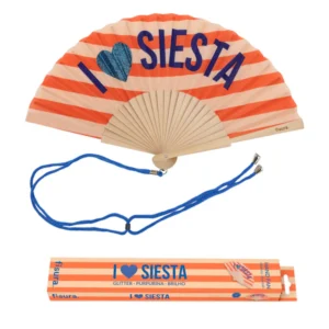 Abanico I love siesta purpurina