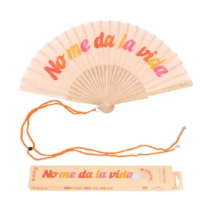 Abanico “No me da la vida” rosa Abanico “No me da la vida” rosa