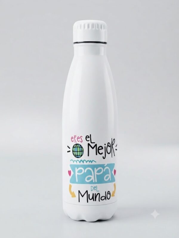 botella-padre Botella de Acero Inoxidable "Eres el Mejor Papá del Mundo" – Termo Reutilizable Original para Padres