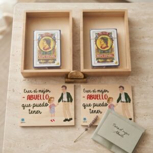 Caja de Madera con Baraja de Naipes Españoles "Eres el Mejor Abuelo"