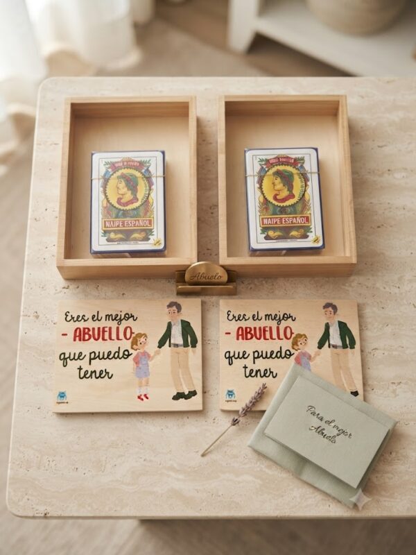 caja-abuelo-barajaespañola Caja de Madera con Baraja de Naipes Españoles "Eres el Mejor Abuelo"