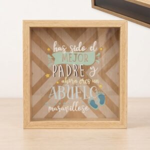 Hucha de Madera Decorativa "Has Sido el Mejor Padre y Ahora Eres un Abuelo Maravilloso"