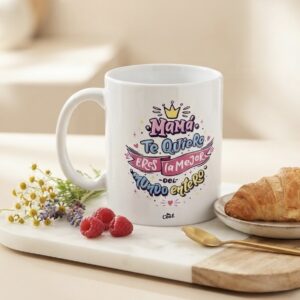 taza-mama Taza de Cerámica Blanca "Mamá, te quiero, eres la mejor"