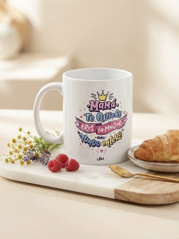 taza-mama Taza de Cerámica Blanca "Mamá, te quiero, eres la mejor"