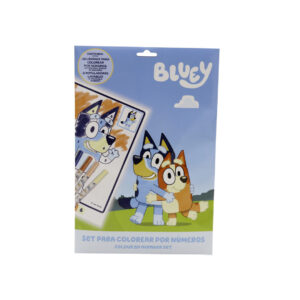 Set de Colorear por Números Bluey con Rotuladores