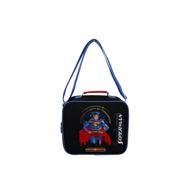 Superman Bolsa de Merienda- Black Bolsa de Merienda de Superman con Cremallera