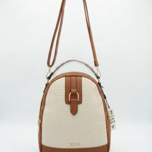 Mochila-Bolso Convertible Privata Crema y Marrón