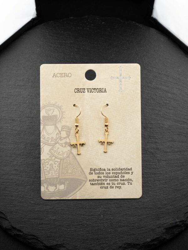Pendientes Cruz de la Victoria en Acero - Elegancia y Tradición