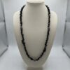 Collar Largo de 60 cm de Piedras Negras Chip y Cuentas Grises