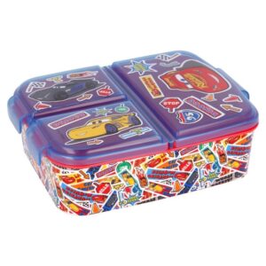 sandwichera-multiple-cars-stickers Sandwichera Múltiple Infantil Cars Stickers con 3 Compartimentos